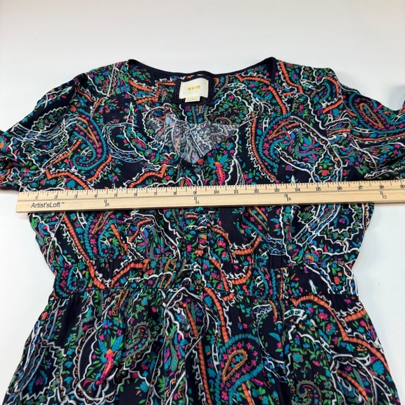 Maeve Anthropologie Boho Paisley Print Long‎ Sleeve Dress Women's Medium - Picture 5 of 7